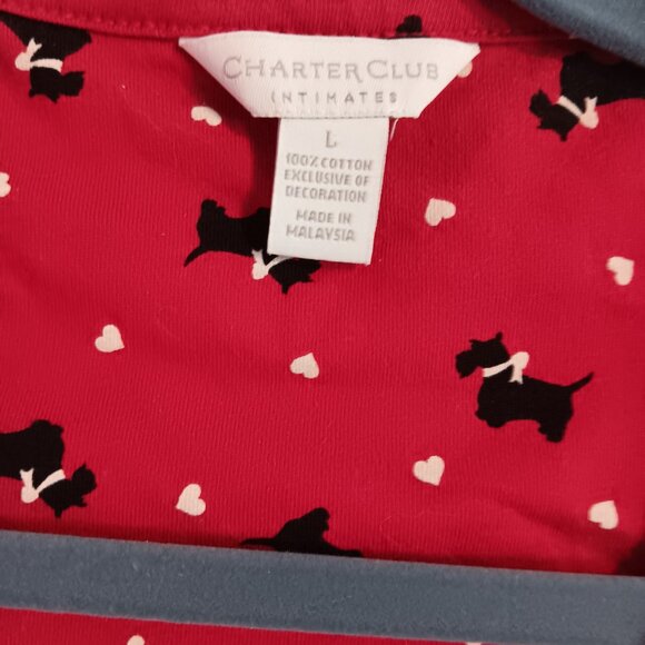 CHARTER CLUB WOMEN'S RED AND BLACK SCOTTIE DOG LARGE PJ TOP - Picture 5 of 5